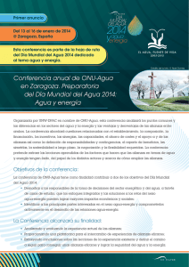 Conferencia anual de ONU-Agua en Zaragoza. Preparatoria del Día