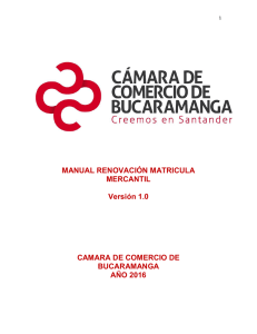MANUAL RENOVACIÓN MATRICULA MERCANTIL Versión 1.0