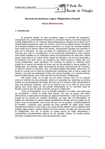 Nociones de Atomismo Lógico: Wittgenstein y Russell Héctor