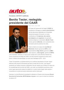 Benito Tesier, reelegido presidente del CAAR