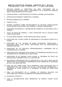 requisitos para aptitud legal - Universidad Nacional de Loja