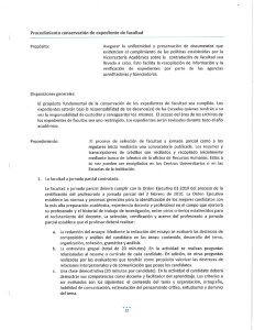 Procedimiento conservación de expediente de facultad Propósito