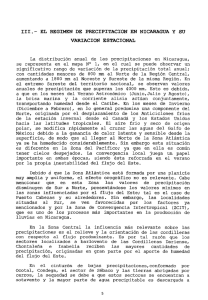 iii . `-* el régimen de precipitacion en nicaragua y su variacion