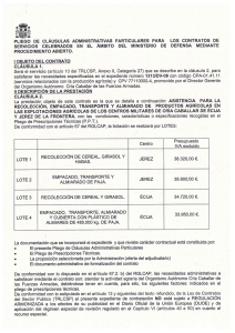 Pliego de Cláusulas Administrativas Particulares