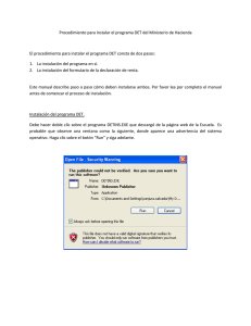 Procedimiento para instalar el programa DET del Ministerio de
