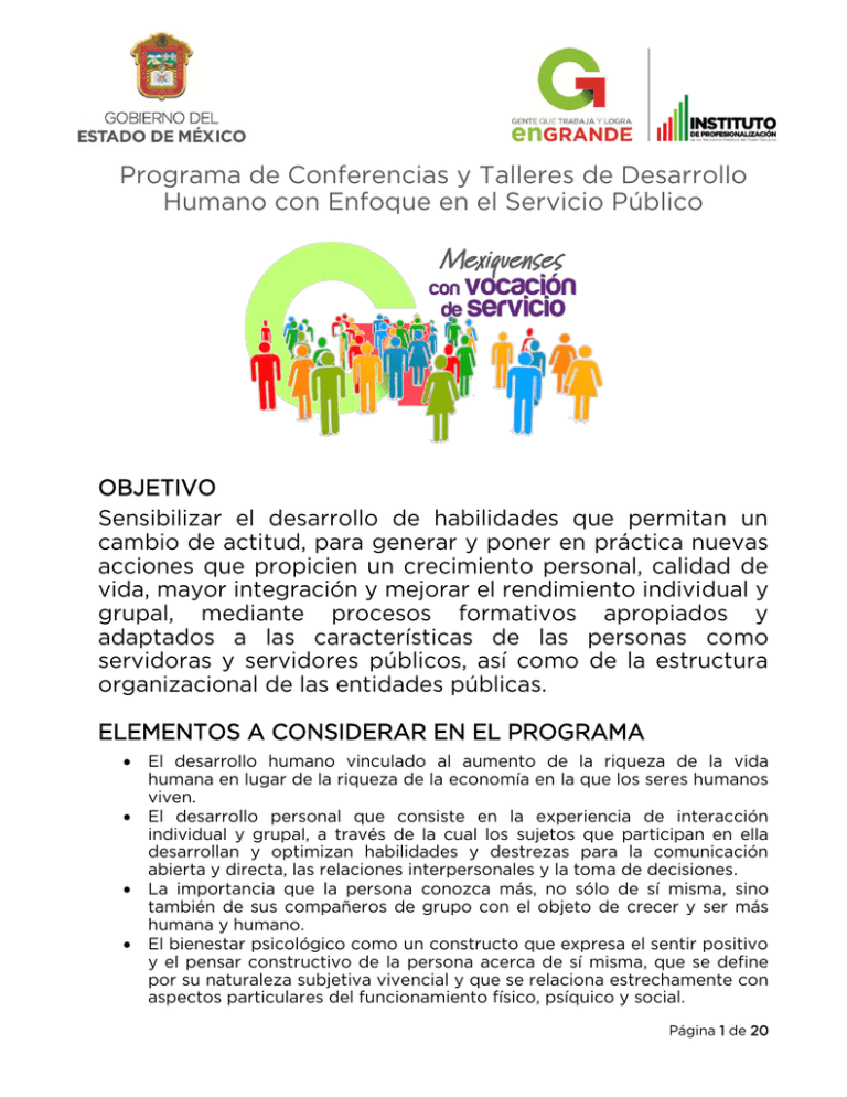 Programa de Conferencias y Talleres de Desarrollo Humano con