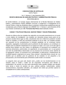 CONVOCATORIA DE ARTÍCULOS Call for Papers Vol. V, Número II