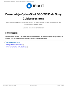 Desmontaje Cyber-Shot DSC-W330 de Sony Cubierta externa