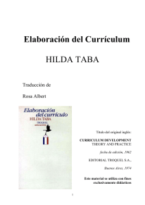 Elaboración del Currículum HILDA TABA