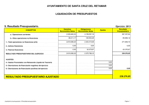 Resultado Presupuestario 2013 - Ayuntamiento de Santa Cruz del