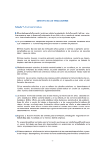ESTATUTO DE LOS TRABAJADORES Artículo 11. Contratos