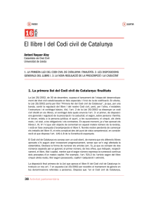 El llibre I del Codi civil de Catalunya