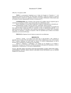Resolución N° 1259/05 - Eximir de costura los expedientes penales