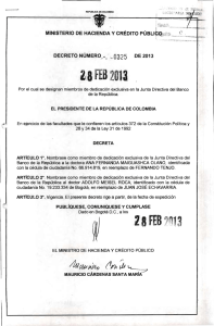 decreto 325 del 28 de febrero de 2013