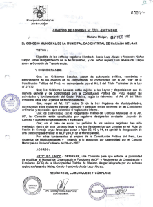 Acuerdo de Concejo Nº 004-2007