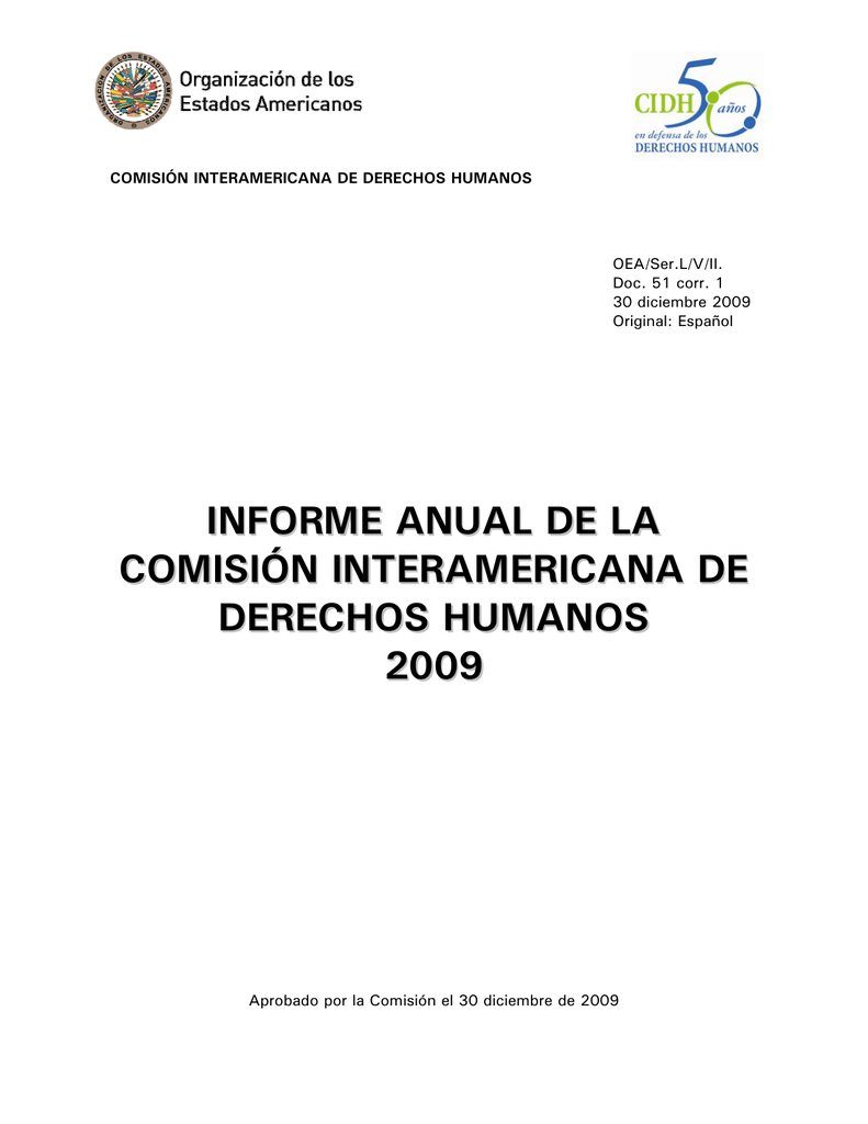 Informe Anual De La Comisión Interamericana De Derechos Humanos