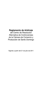 Reglamento de Arbitraje - Cámara de Comercio y Producción de