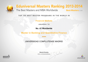 Master in Banking and Quantitative Finance