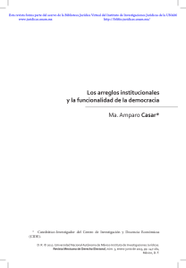 Los arreglos institucionales y la funcionalidad de la democracia