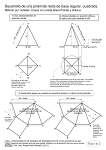 Desarrollo pirámide recta y cono recto relacionados
