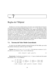 Tema 7. Reglas de L`Hôpital