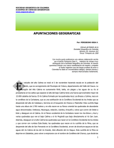 Apuntaciones geográficas - Sociedad Geográfica de Colombia