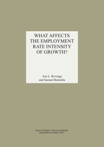 What affects the employment rate intensity of growth?