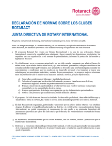 Declaración de normas sobre los clubes Rotaract