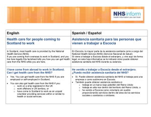 English Spanish / Español Health care for people coming to