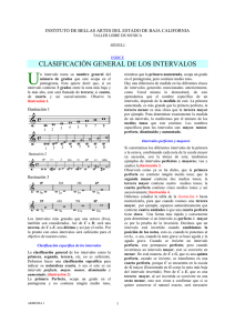 clasificaci&oacute;n general de los intervalos