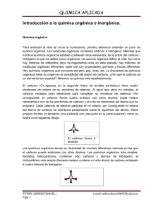 QUIMICA APLICADA Introducción a la química orgánica e inorgánica.