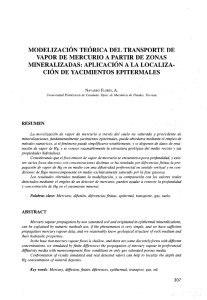 Modelización teórica del transporte de vapor de mercurio a partir de