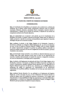 Resolución No. 013-2016 - Ministerio de Comercio Exterior