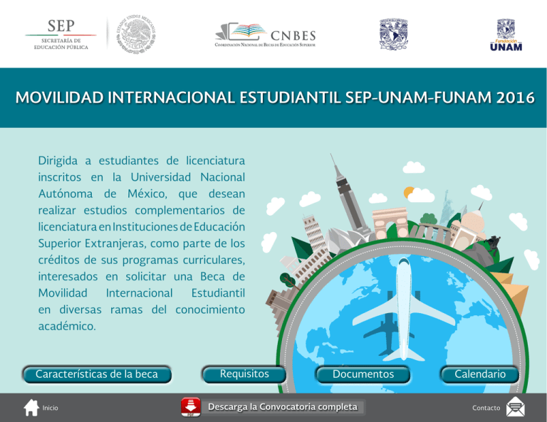 Movilidad Internacional Estudiantil Sep-unam-funam