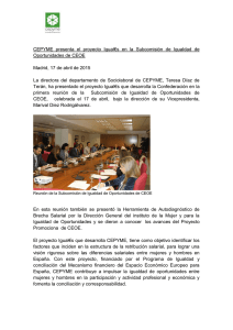 CEPYME presenta el proyecto Igual€s en la Subcomisión de