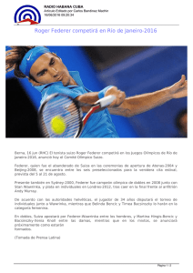 Roger Federer competirá en Río de Janeiro-2016