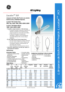 Lámparas de Sodio Alta Presión Lucalox XO