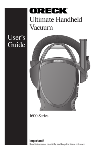 Ultimate Handheld Vacuum User`s Guide