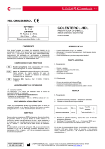 colesterol-hdl - LINEAR CHEMICALS
