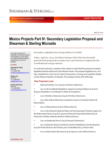 México Projects Part IV: Secondary Legislation