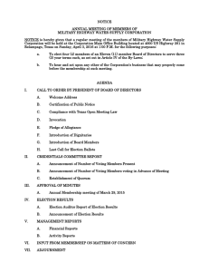 NOTICE ANNUAL MEETING OF MEMBERS OF MILITARY