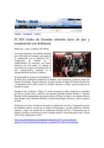 El IES Isidra de Guzmán estrecha lazos de paz y cooperación con