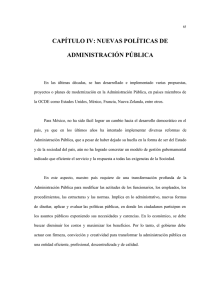 CAPÍTULO IV: NUEVAS POLÍTICAS DE ADMINISTRACIÓN PÚBLICA