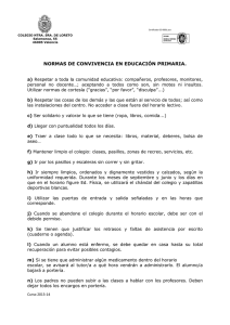 NORMAS DE CONVIVENCIA EN EDUCACIÓN PRIMARIA.