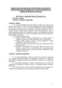 Ordenanza gral. gestión, recaudación e inspección de tributos y