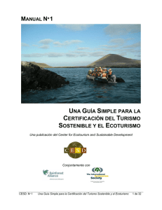 Guía para la certificación del turismo sostenible