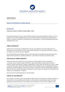 Dukoral, INN-cholera vaccine (inactivated oral)