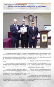 UTTAB recibe premio internacional por su página web