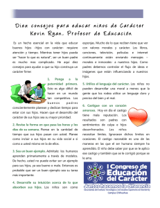 Diez consejos para educar niños de Carácter Kevin Ryan, Profesor