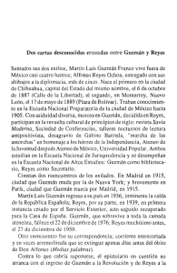 Dos cartas desconocidas cruzadas entre Guzmán y Reyes